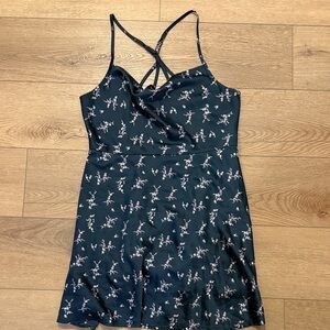 Abercrombie & Fitch Black Mini Dress with Pink Floral Print